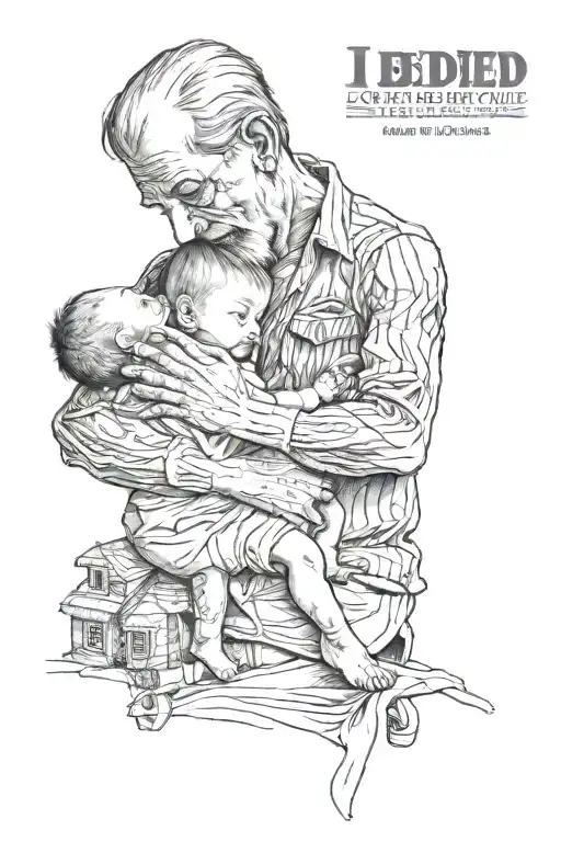 I died when I was little and came back to life in my father's arms. tattoo design idea