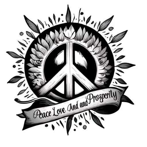 Peace Love And Prosperity tattoo design idea