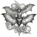 gothic bat tattoo design idea