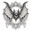 gothic bat tattoo design idea