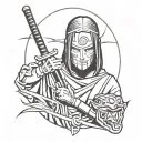 itachi and samurai mask tattoo design idea