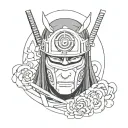 itachi and samurai mask tattoo design idea