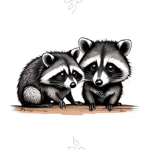 raccoon and possum pinky promise tattoo depicting tattoo design idea