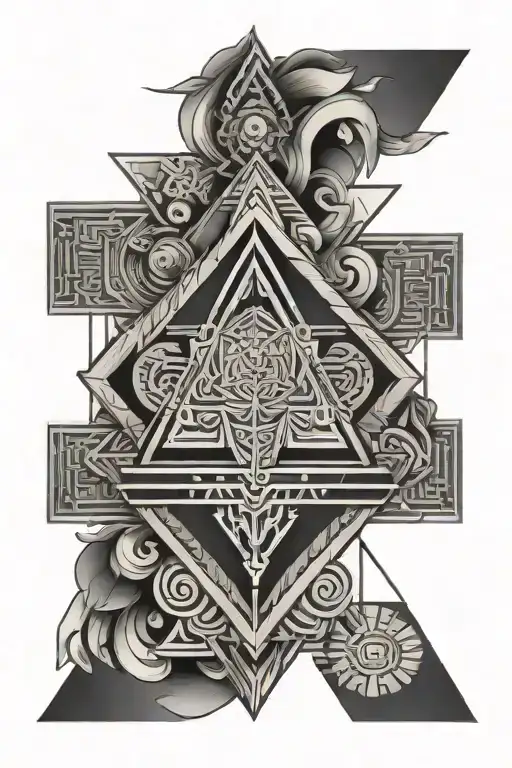 inca zen geometric tattoo design idea