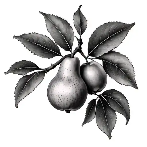 pear tree tattoo design idea