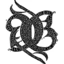 "AmirReza" morse code intertwined tattoo design idea