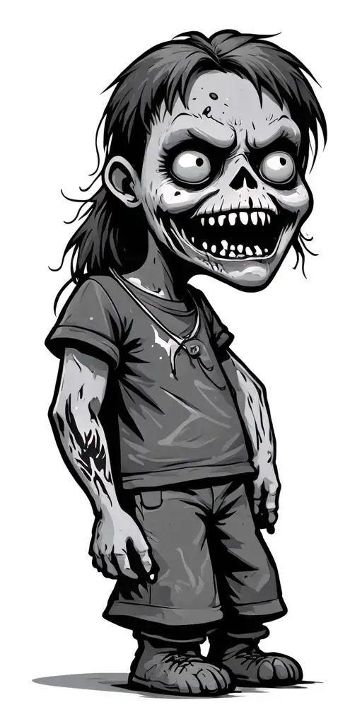 90s cartoon character as zombies  tattoo design idea