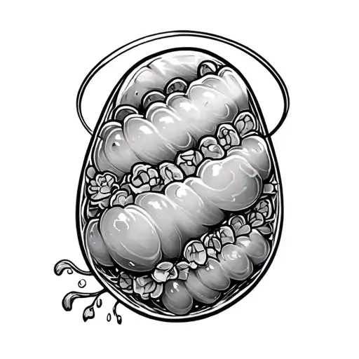 jelly bean with a halo inside tattoo design idea