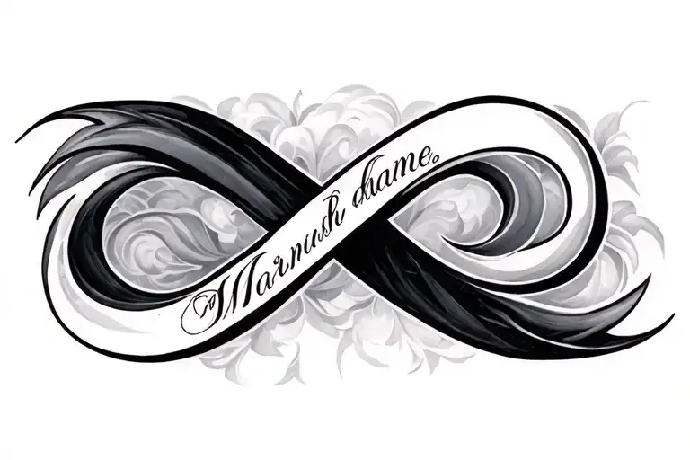 infinity symbol with names tattoo design idea