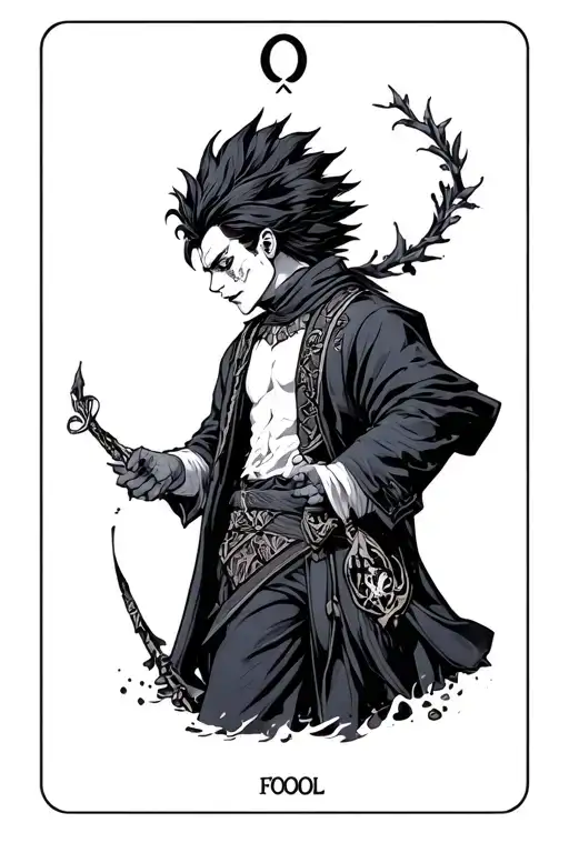 the fool tarot card, hisoka hunter x hunter tattoo design idea