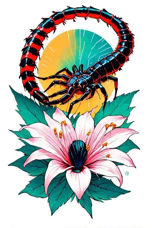 kaneki tokyo ghoul centipede with spider lily tattoo design idea