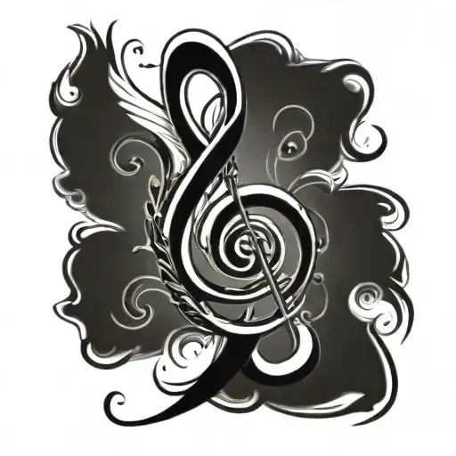 treble clef. which goes into the inscription BE EPIC tattoo design idea