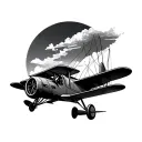 Biplane tattoo design idea