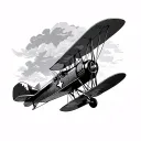Biplane tattoo design idea