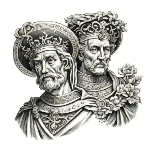 Saint Cosmas and Damian and Calabria tattoo design idea