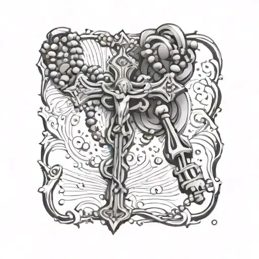 rosary beads tattoo design idea