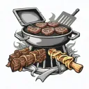 BBQ with meat tattoo design idea