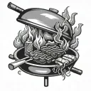 BBQ with meat tattoo design idea