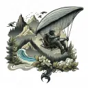 paragliding tattoo design idea