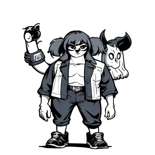 90s cartoon characters tattoo design idea