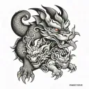 dog, dragon, ox, bunny and monkey japanese tattoo design idea