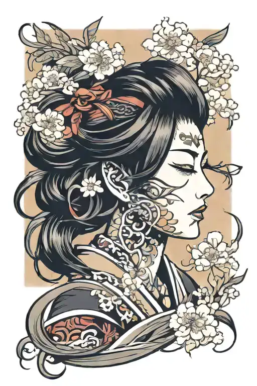 anime eyes closed tattoo design idea