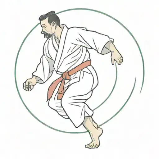 judo figter backwards tattoo design idea