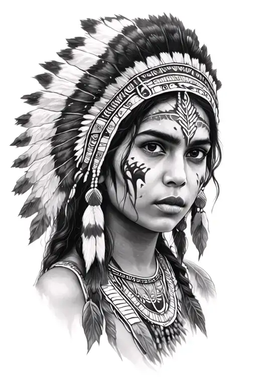 star Lillie's Aurora viral is wild chid hurt pain  Native American Indian tattoo design idea