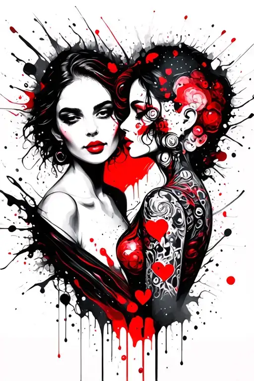 Soulmates, Universe, connection love, destiny, fate tattoo design idea