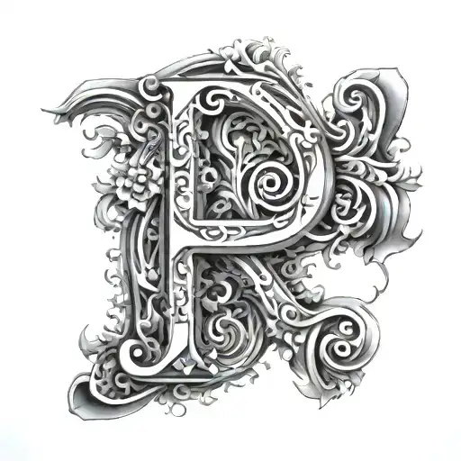 letter I inside letter D 3D puzzle tattoo design inspired tattoo design idea