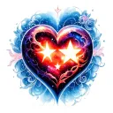 Double infinite heart heart star galaxy and initial s m n tattoo design idea