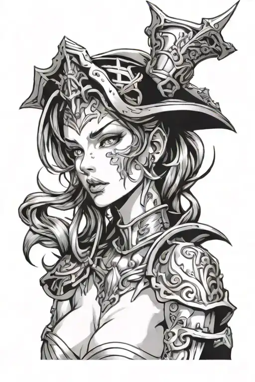 Sexy Albeda from the Overlord anime tattoo design idea