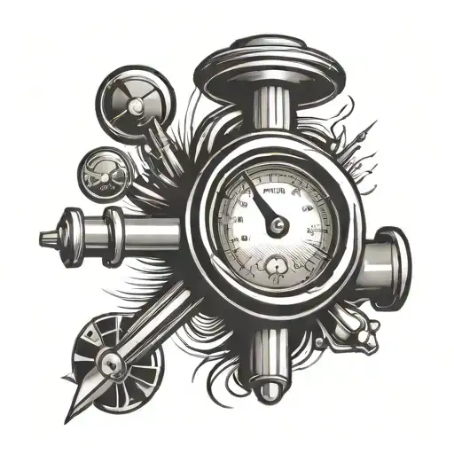 turbo and boost gauge  tattoo design idea