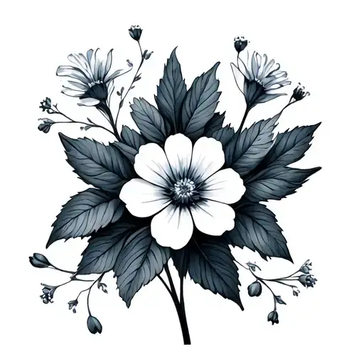forgetmenot flowers tattoo design idea