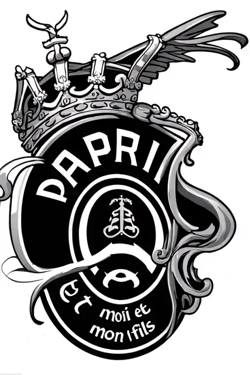 PSG logo with the Parc et moi et mon fils tattoo design idea
