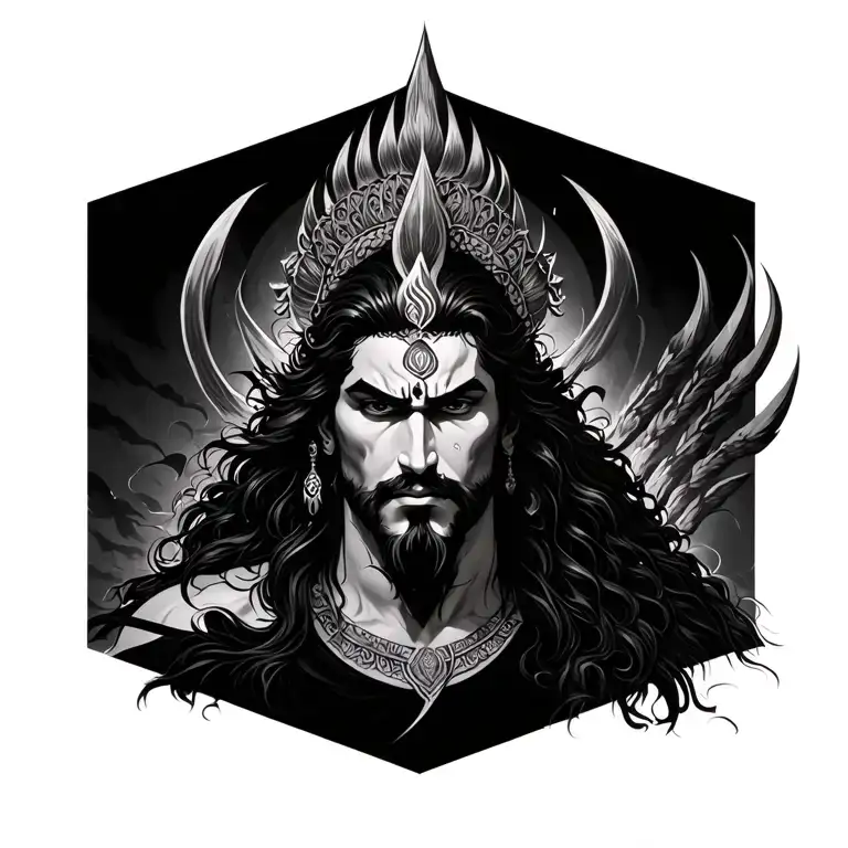 Karna adorned with his divine tattoo design idea