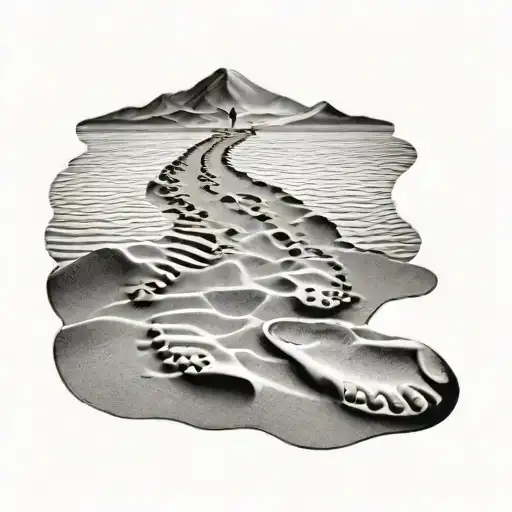 Footprints In The Sand tattoo design idea