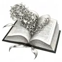 book opening to a real world inside tattoo design idea