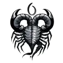 scorpio and aries symbols together that look like csrtoon characters  tattoo design idea