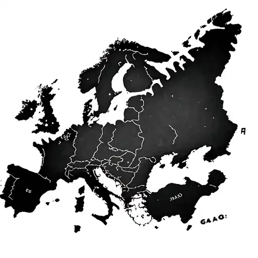 Map Of Europe tattoo design idea