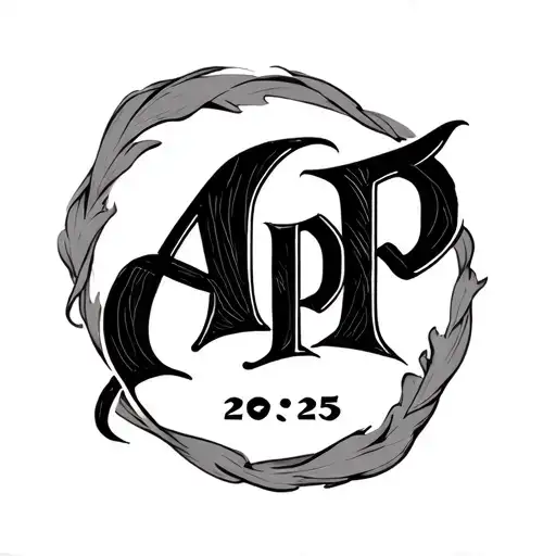 "APP 20:25" text tattoo design idea