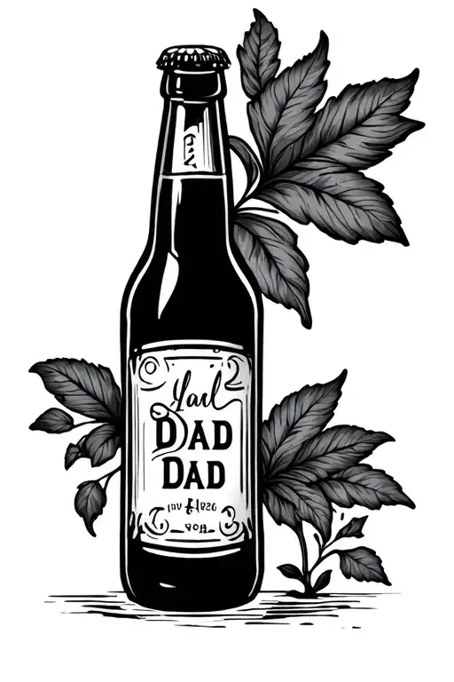 beer bottle memorial tattoo for dad tattoo design idea