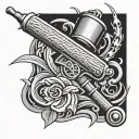 welding rod casting tattoo design idea