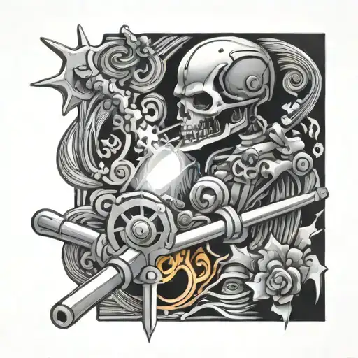 welding rod casting tattoo design idea