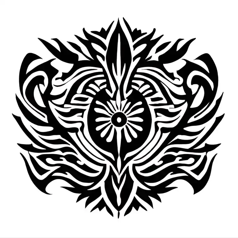 Polynesian patterns tattoo design idea