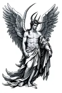 Capricorn, 1993, male guardian angel tattoo design idea
