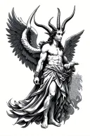 Capricorn, 1993, male guardian angel tattoo design idea
