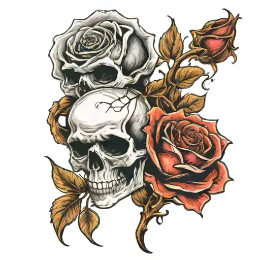 death rose burning Memento mori memento vivere tattoo design idea