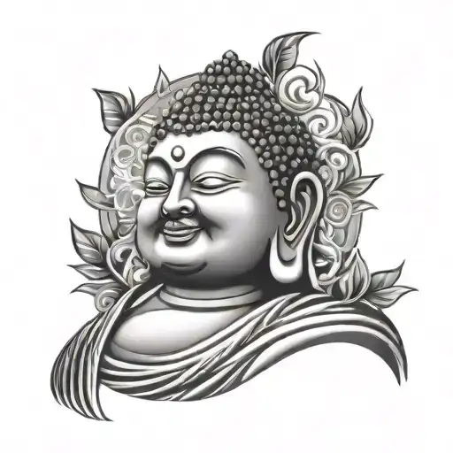 fat evil buddha tattoo design idea