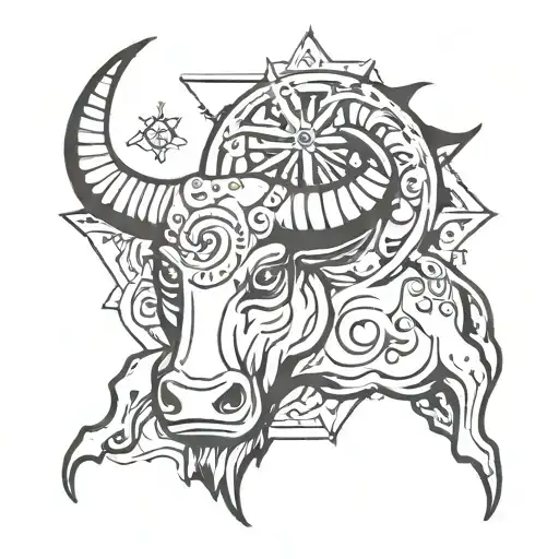 the taurus sign that traces cocaine tattoo design idea